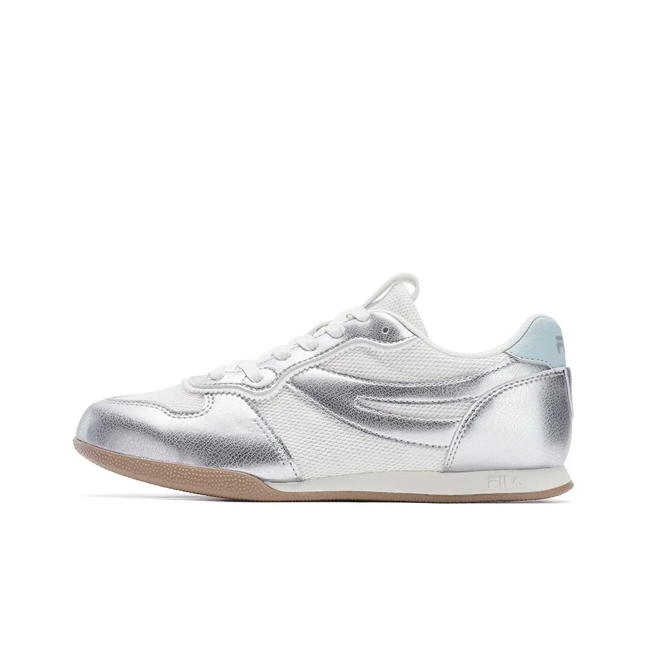 FILA Trail Изогнутый Edge Обувь Дышащий And Легкий Низкий Топ Кэжуал Женская Белая Серебряная