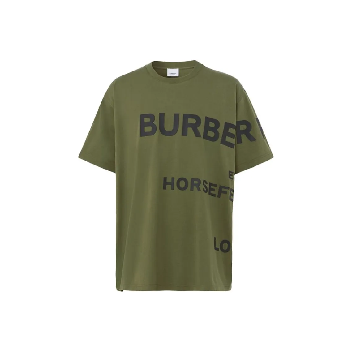 Burberry Horseferry Print Cotton Oversized T-shirt Olive/Black
