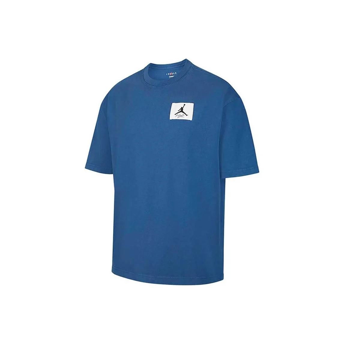 Jordan Men's Logo Patch Crewneck Pullover T-Shirt Blue