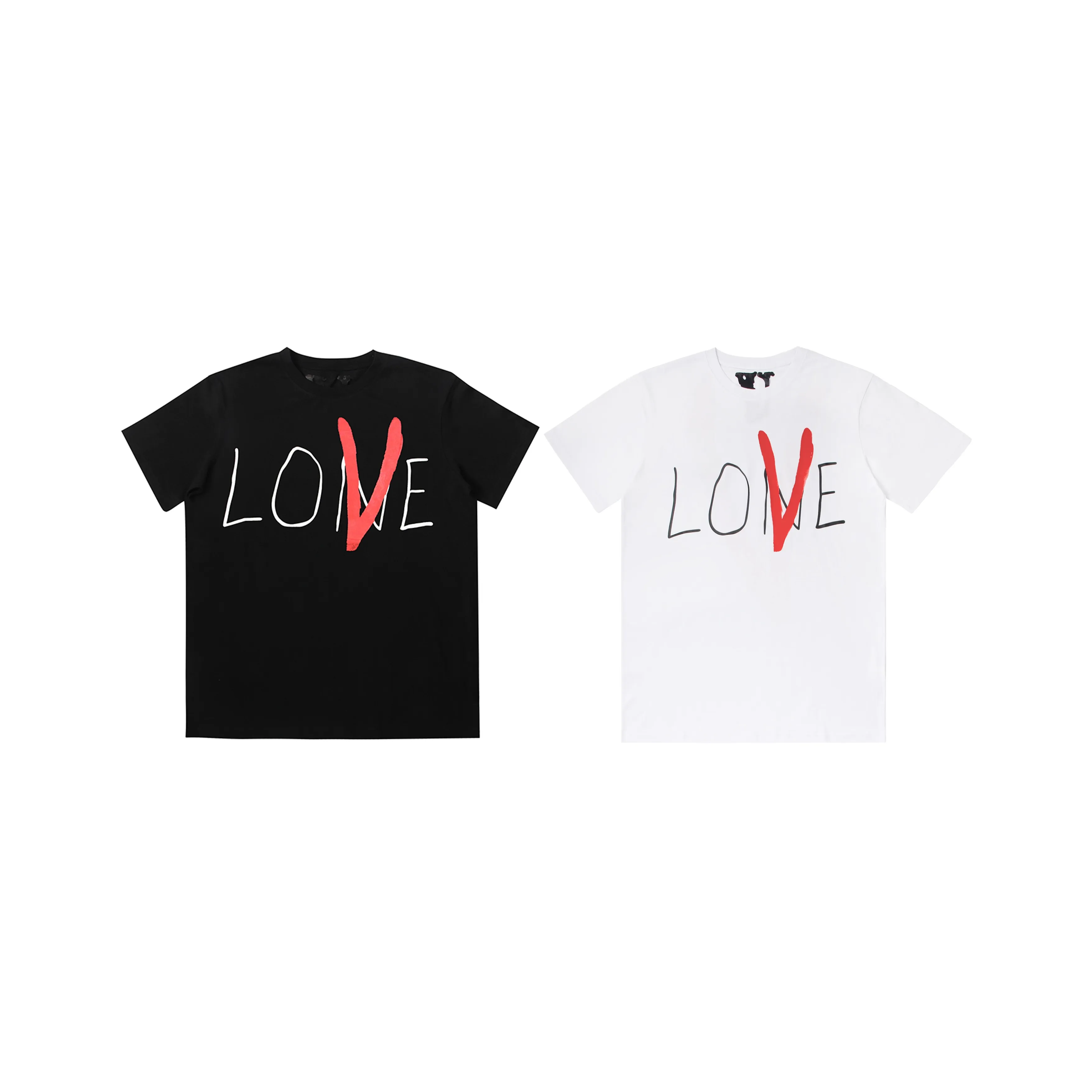 VLONE Big Logo Series 2 шт Черный+Белый Унисекс Т-рубашки