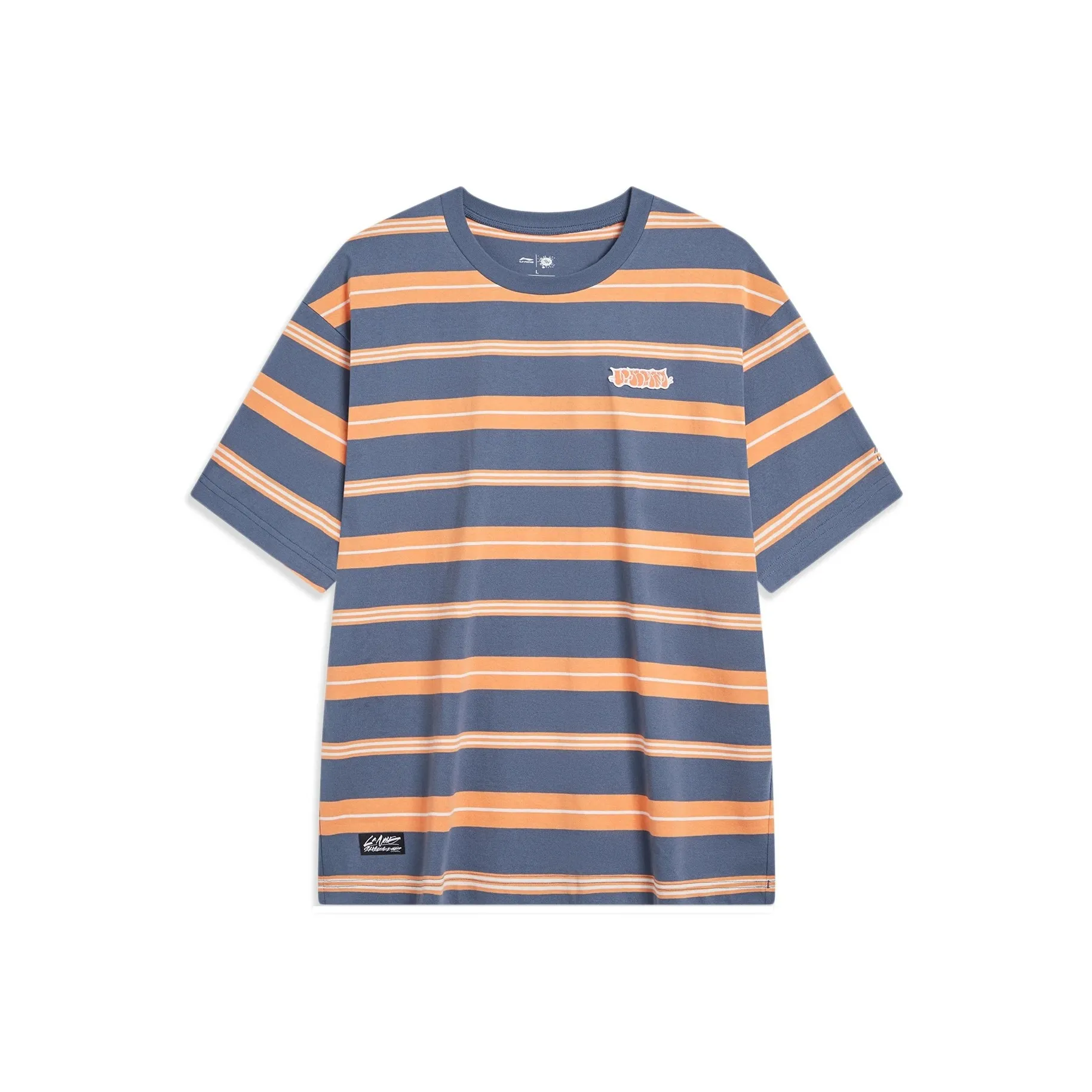LiNing x OG_SLICK T Shirt Unisex Gray Indigo Sweet Pie Orange Ivory
