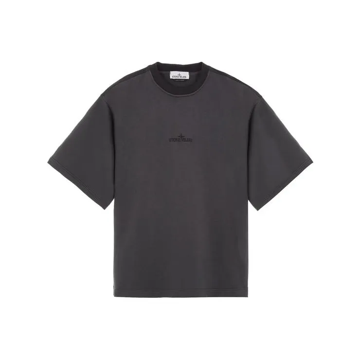 STONE ISLAND Смешанная ткань HYPE TC Series SS23 Cleanfit T Рубашка Мужская Угольный Серый