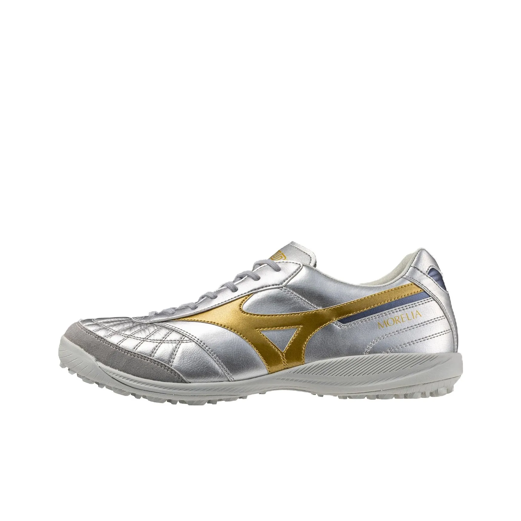 Mizuno MORELIA SALA TF Turf Anti Slip Wear Resistant Soccer Shoes Unisex Silver