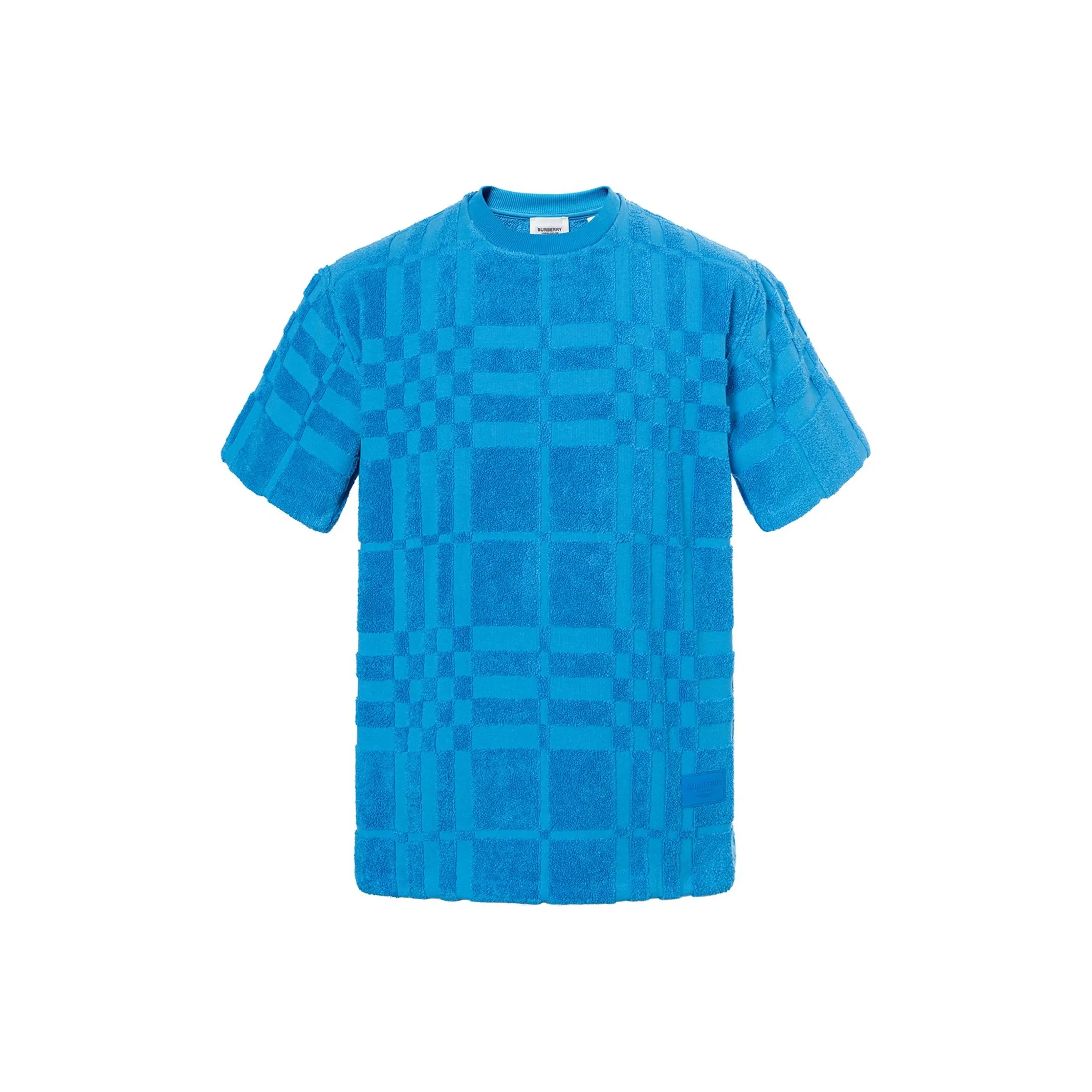 Burberry Willesden Towelling Check T-Shirt Blue