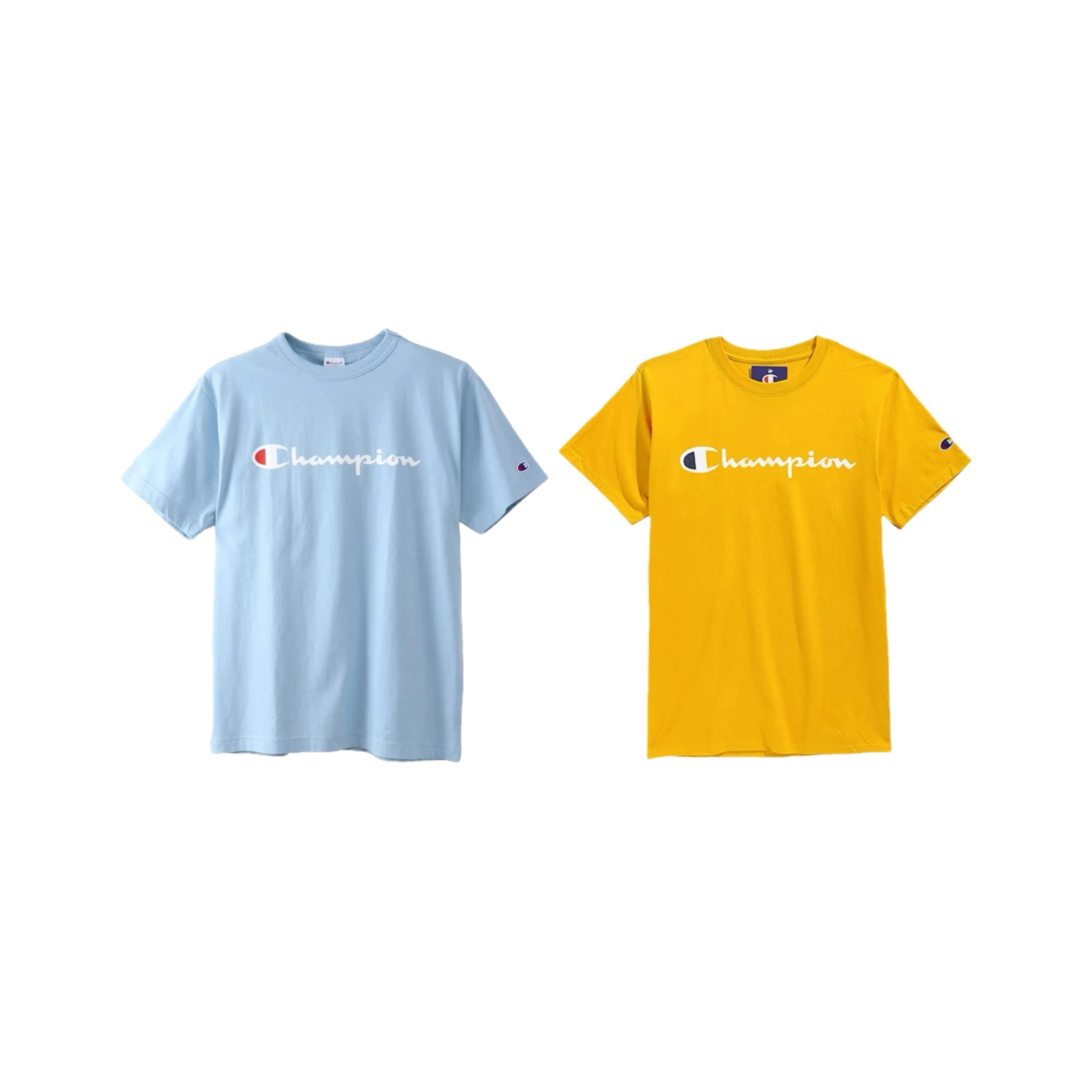Чемпион Небесно-голубой+Золотой Унисекс Футболка