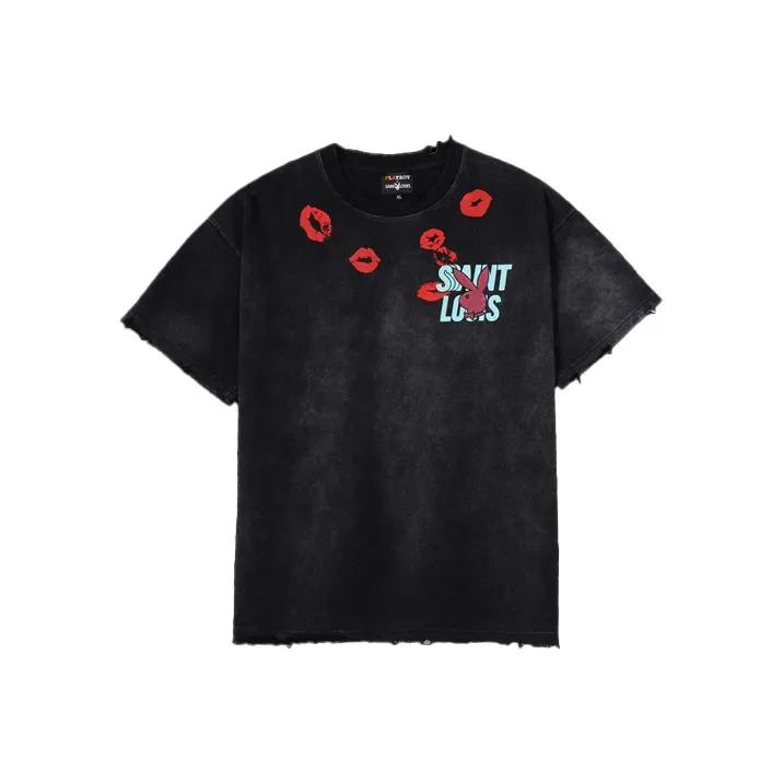 Playboy X SSSAINT LOUIS SSSAINT LOUIS X Playboy Co-branded Series T-Shirts Unisex Black