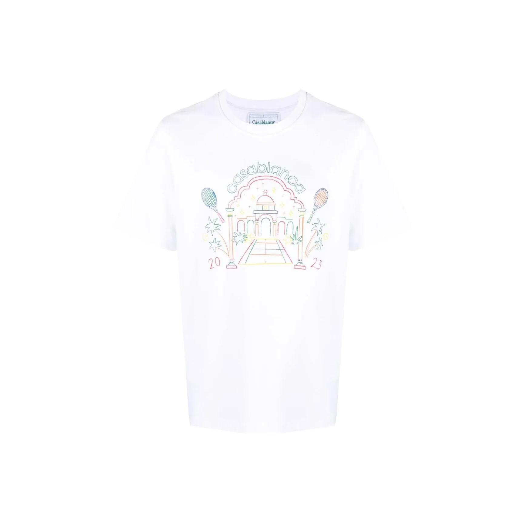 CASABLANCA Rainbow Crayon Organic cotton T shirt
