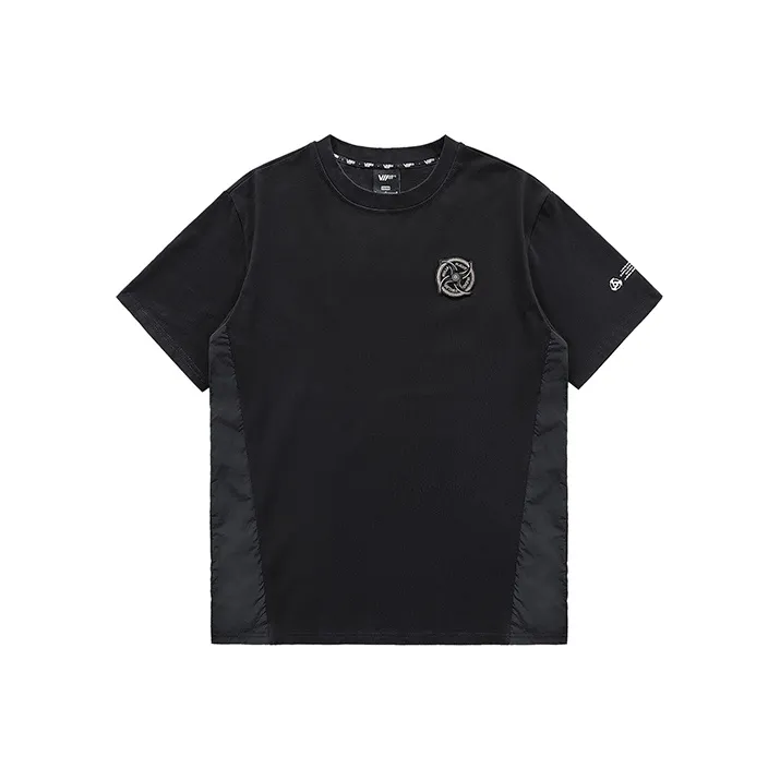 VIP Dart Embroidery Badge Short Sleeved T Shirts Unisex Black