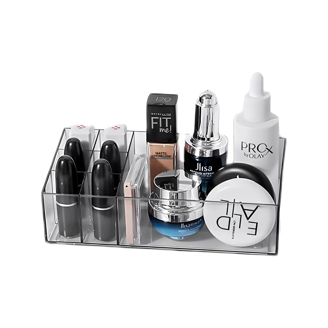 JINGLINGLONG Акриловая прозрачная коробка для хранения с фиксированными ячейками в клетку для ухода за ногтями украшений и домашнего хранения