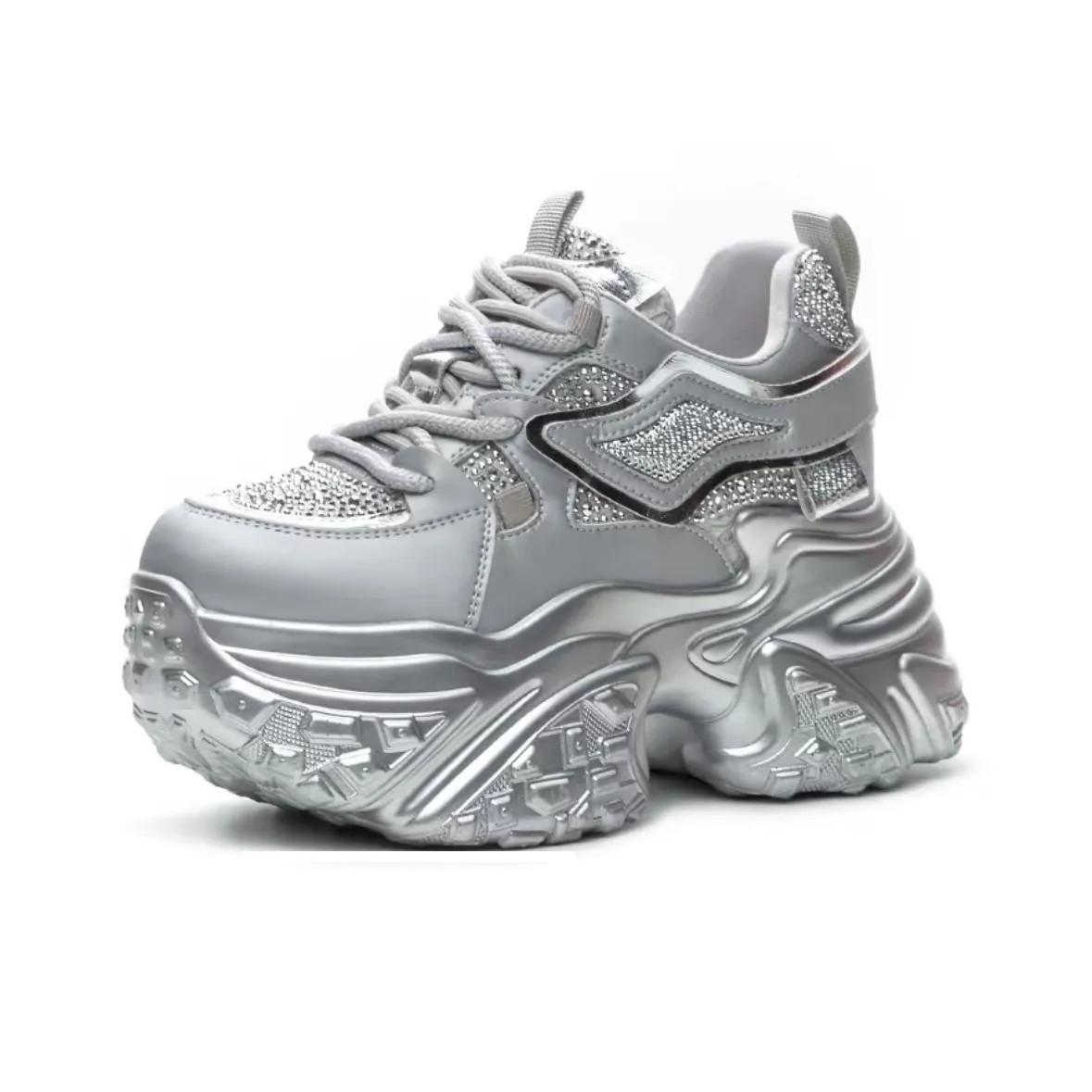 CHERRY&KALIKA массивные кроссовки с низким верхом, серебряные, женские