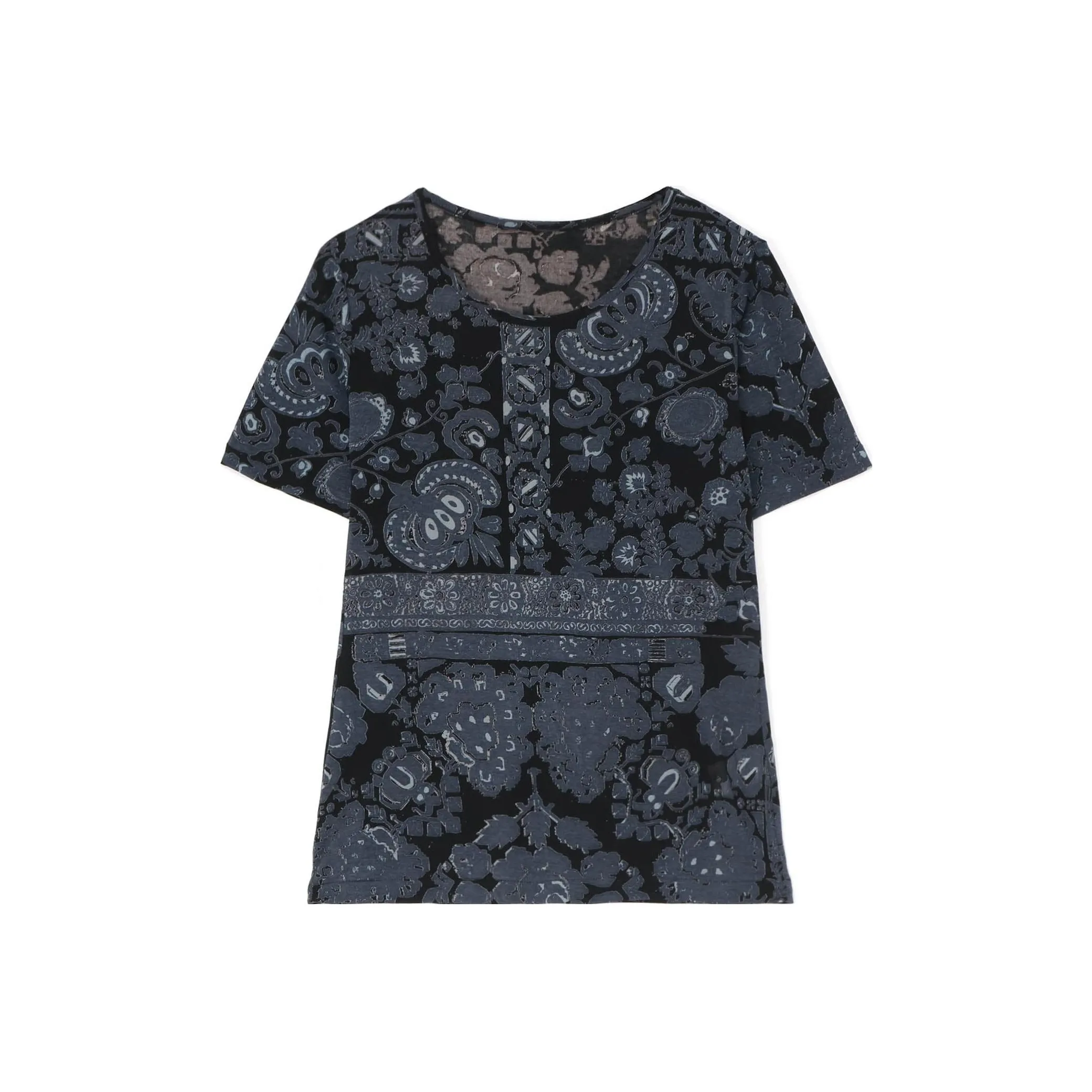 Yohji Yamamoto T Shirts Unisex Black Gray Color