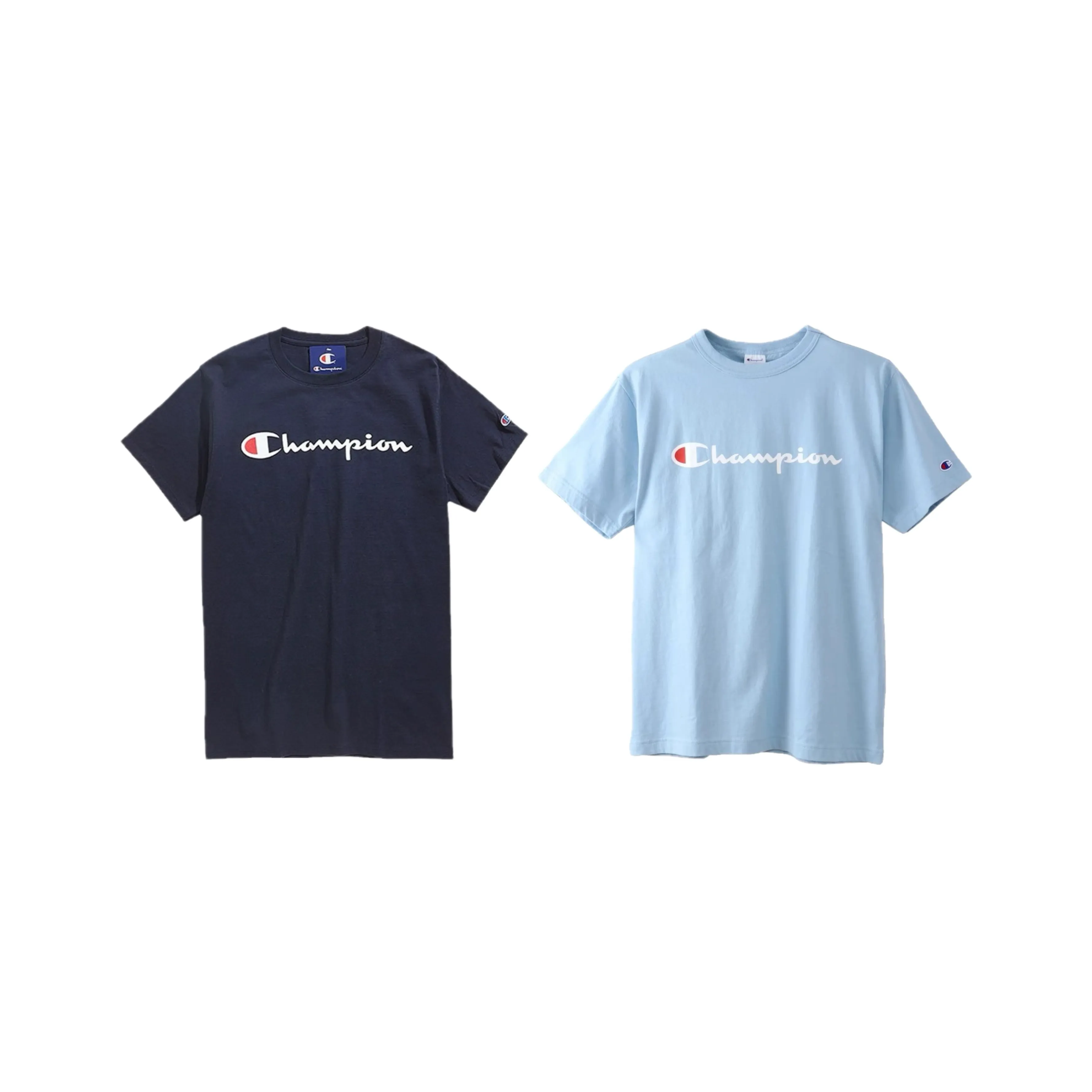 Champion Темно-синий + Небесно-голубой Унисекс T-рубашки