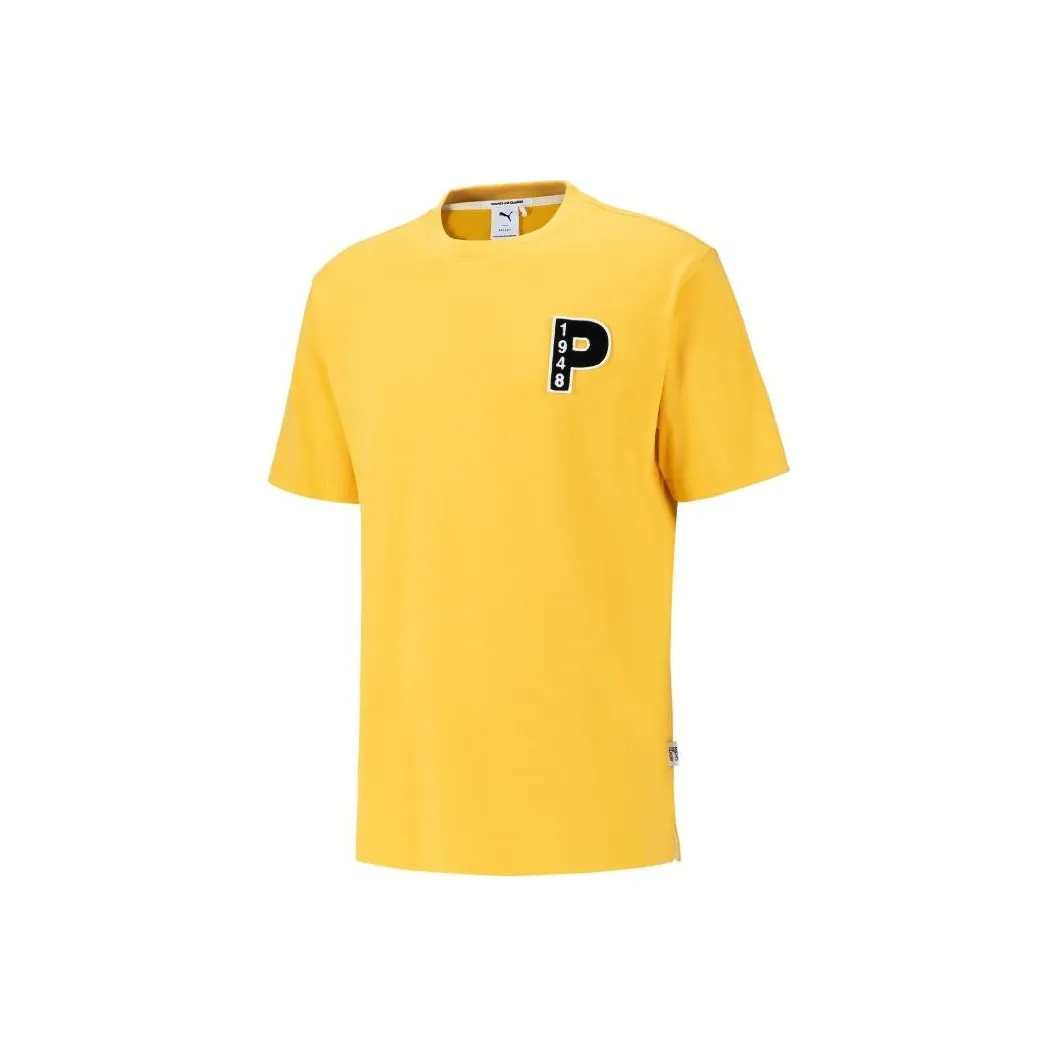 PUMA T Shirt Unisex Mustard Green