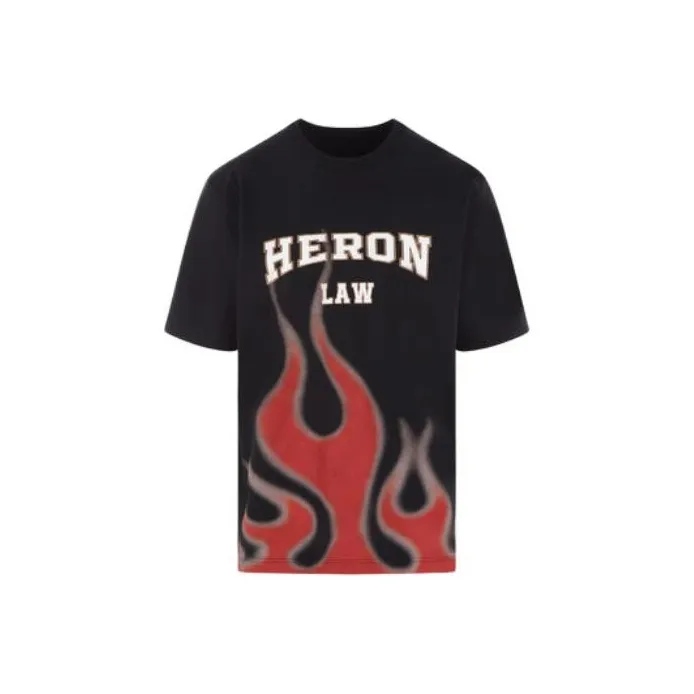 HERON PRESTON Flame print Organic Cotton T shirt