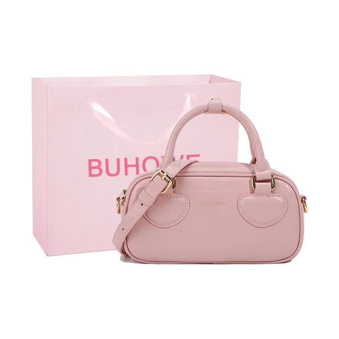 BUHOWE Полиуретан Сумка Стандартная Женская Розовая