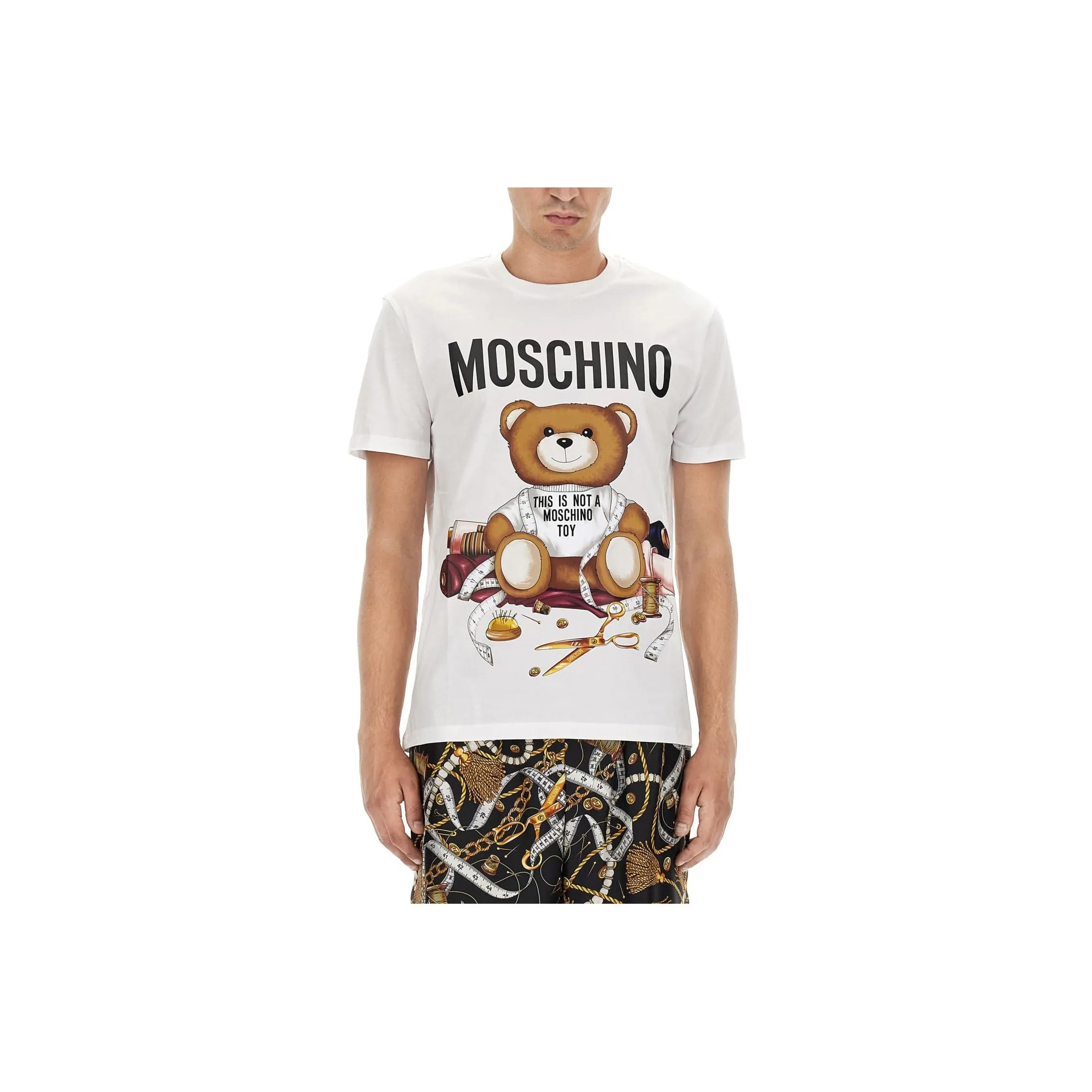 MOSCHINO Белая Мужская T-Рубашка