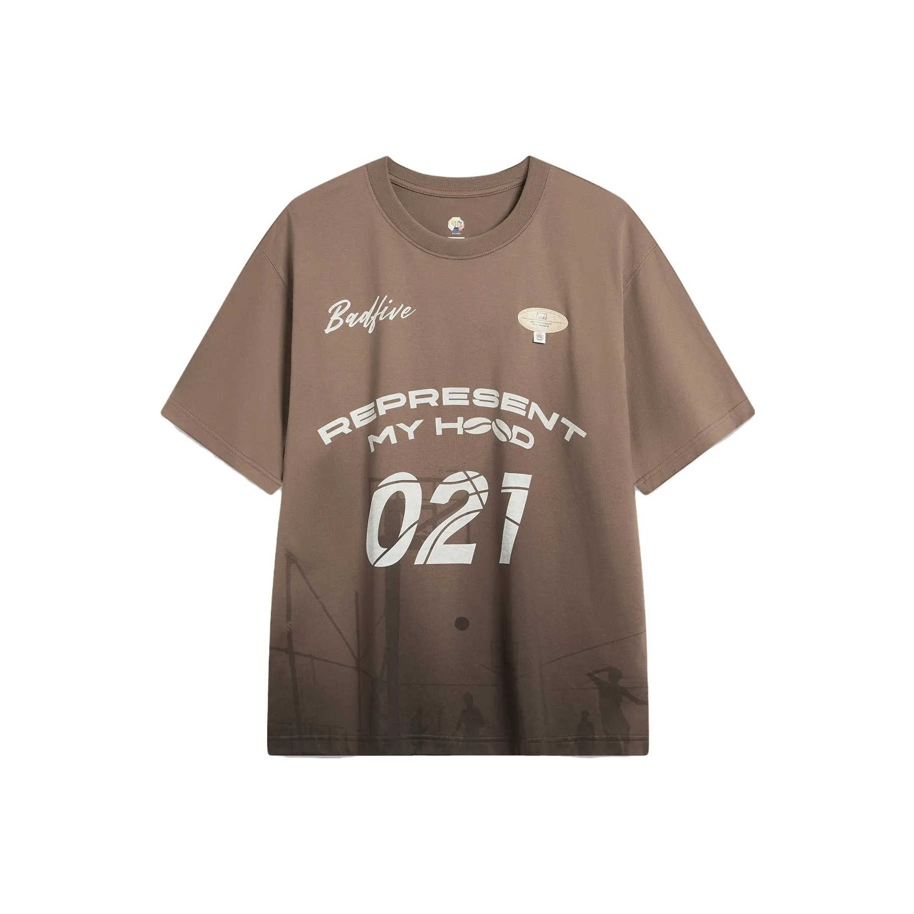 Подкладка Badfive T-Shirt Унисекс Коричневый цвет грибов Краситель