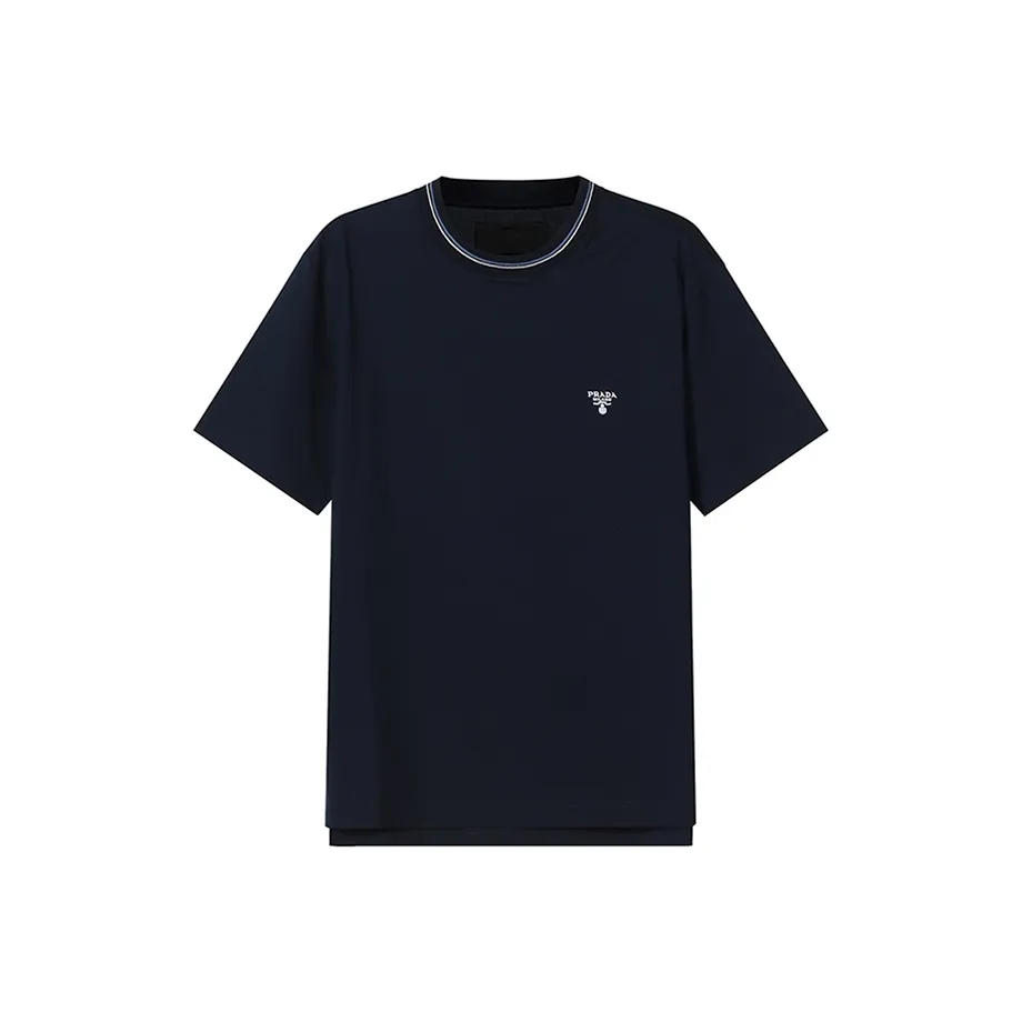 PRADA Темно-синие мужские футболки T