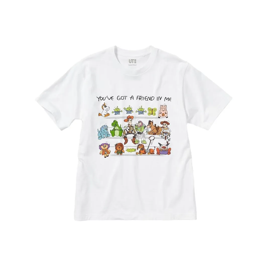 UNIQLO X Disney Co Бренд SS23 Белый Унисекс T-рубашки