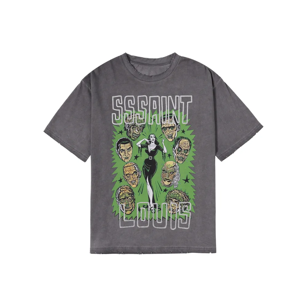 SSSAINT LOUIS T Shirts Unisex Washed Gray