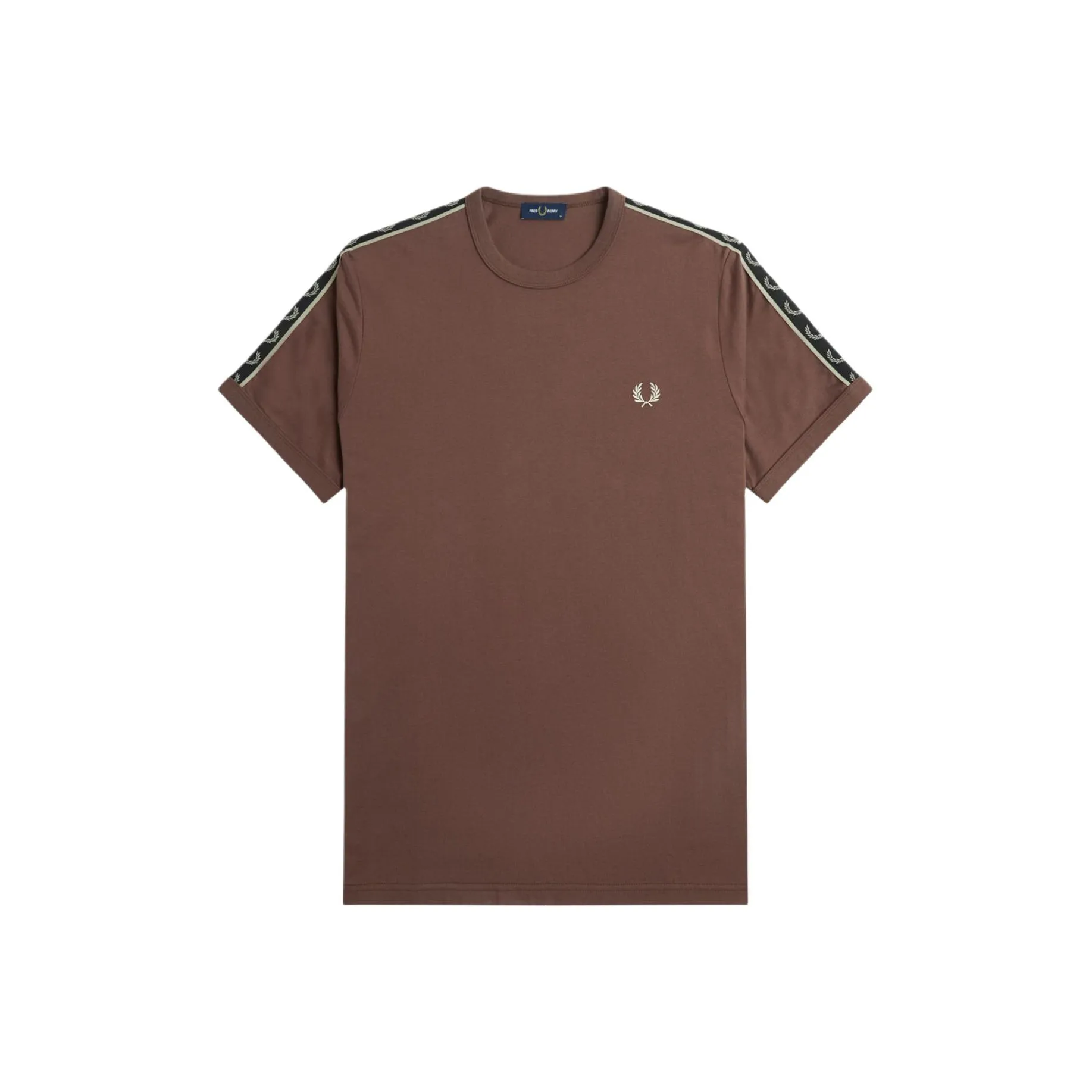 FRED PERRY Contrast Tape Ringer T Shirt T Shirt Men's Brown