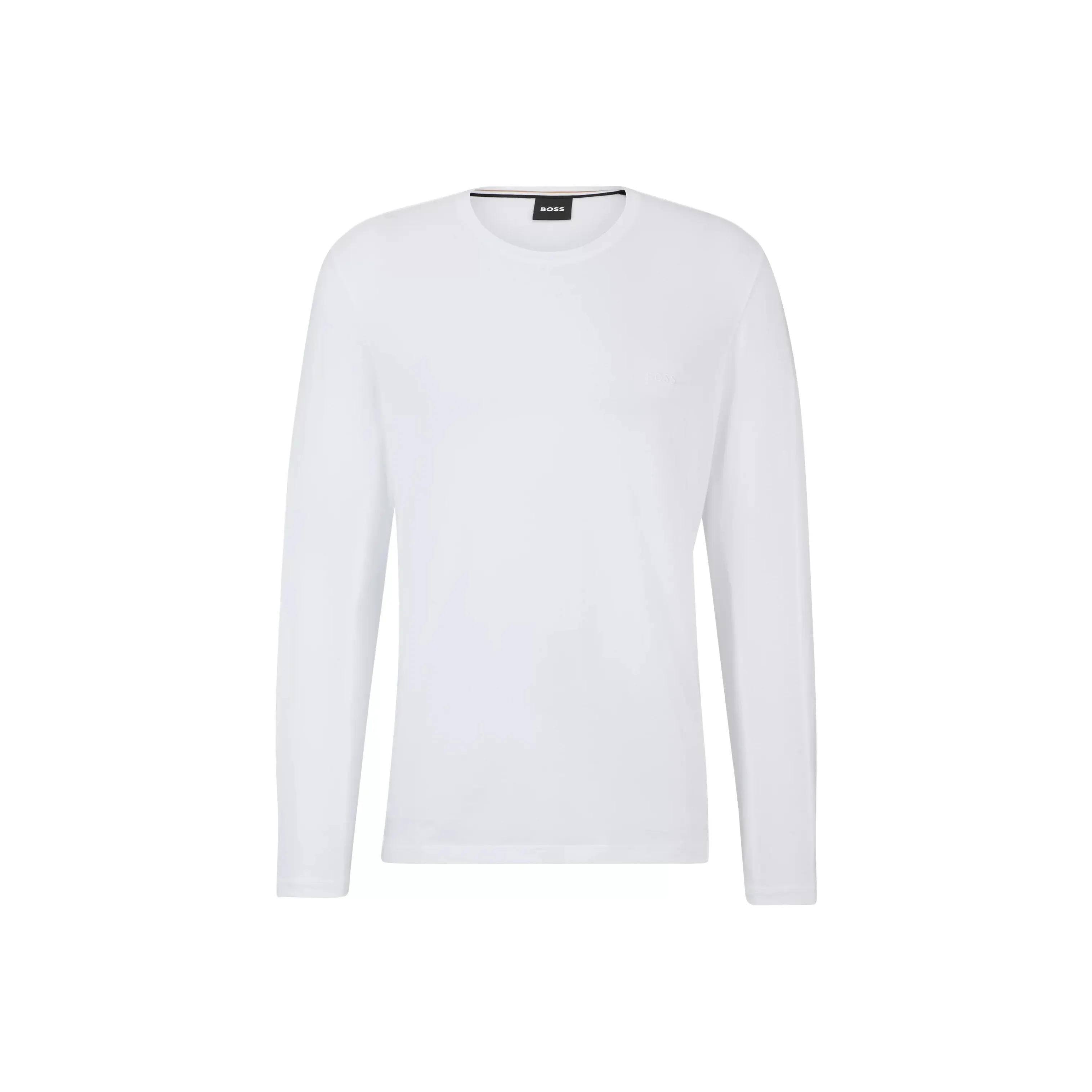 Hugo Boss Длинный рукав рубашка из эластичного хлопка с логотипом детали мужская белая рубашка