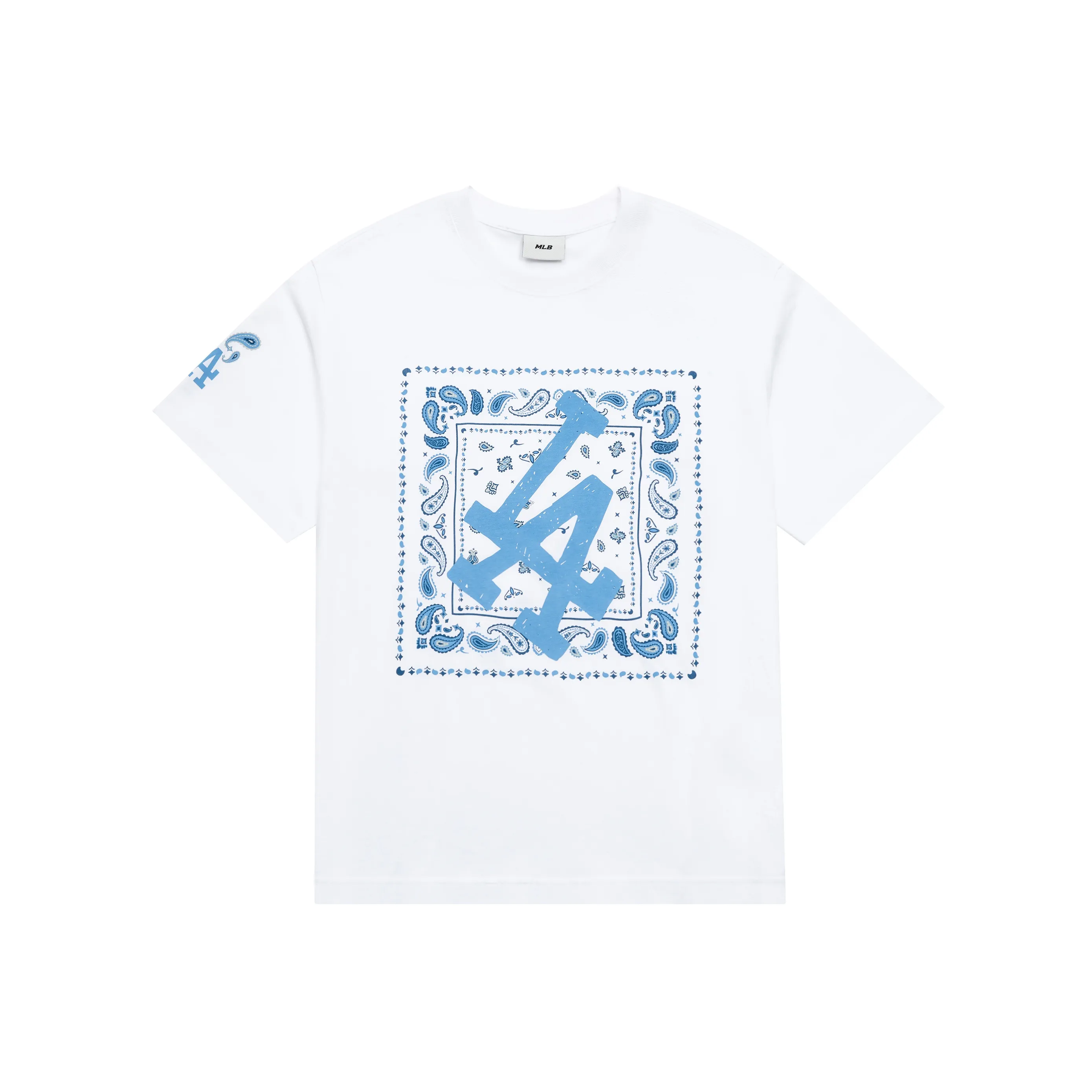 MLB Los Angeles Dodgers Drop Shoulder Sleeve T Shirt Unisex Ecru