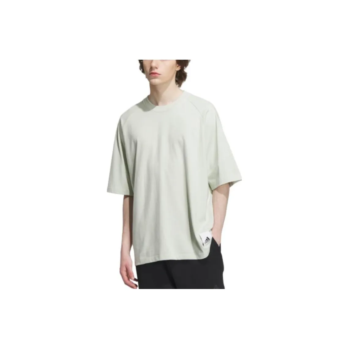 Adidas Drop Shoulder Sleeve T Shirt Unisex Linen Green