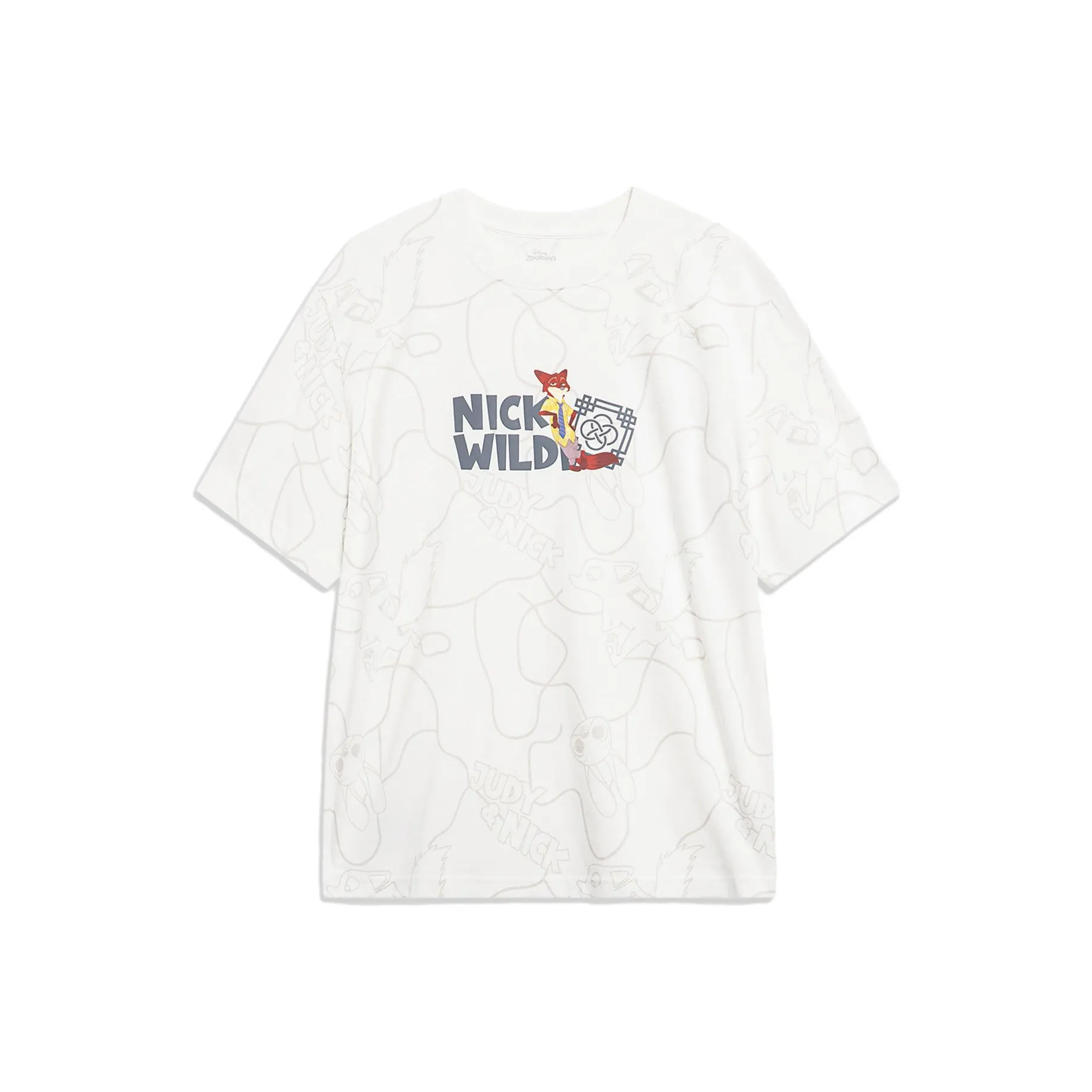 LiNing Disney T Shirt Men's Ivory All Over Print