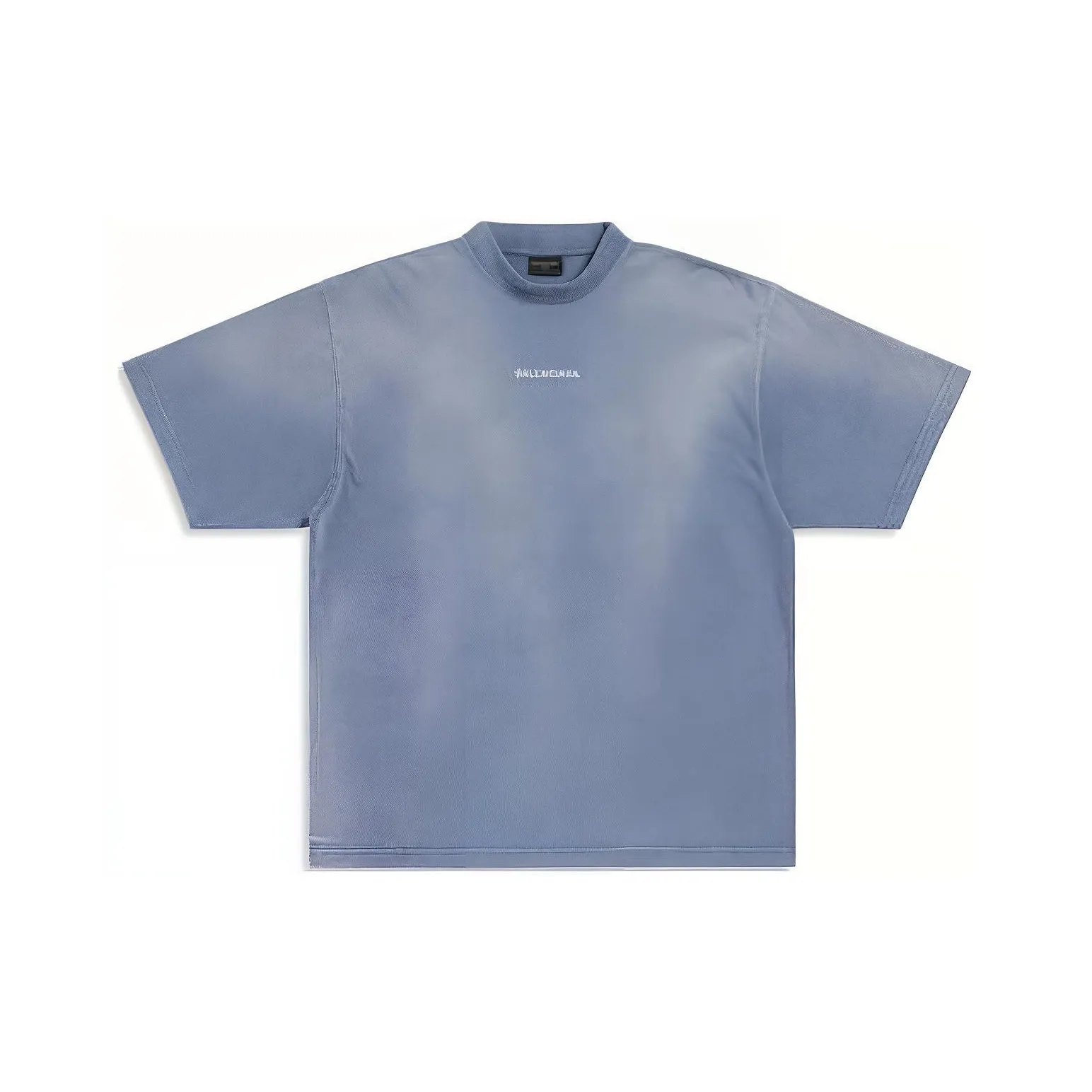 Balenciaga T-Shirt Regular Fit Men's Blue White Баленсиага Т-Рубашка Стандартная Фит Мужская Синяя Белая