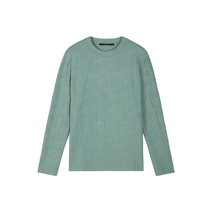 DAVID NAMAN Длинный рукав Т-рубашка Мужская Зеленая