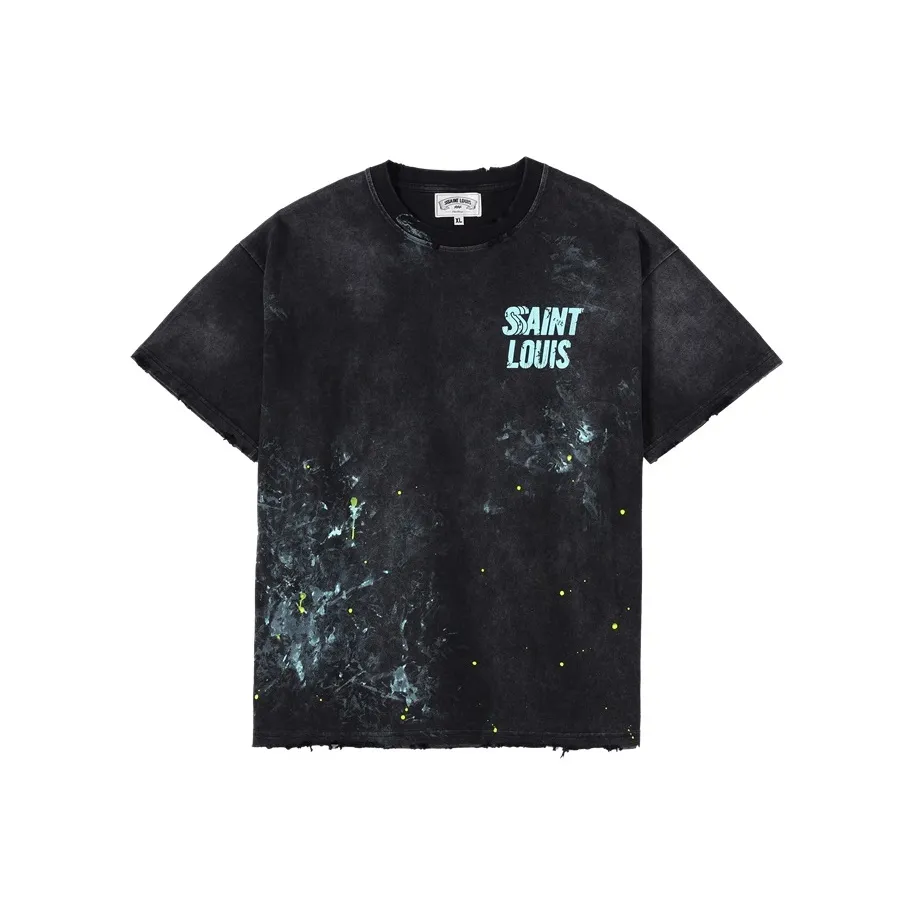 SSSAINT LOUIS T-Shirts Unisex Washed Black
