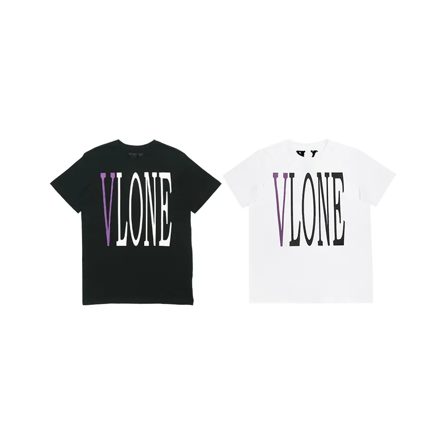 VLONE 2 шт Черный+Белый Унисекс T Рубашки