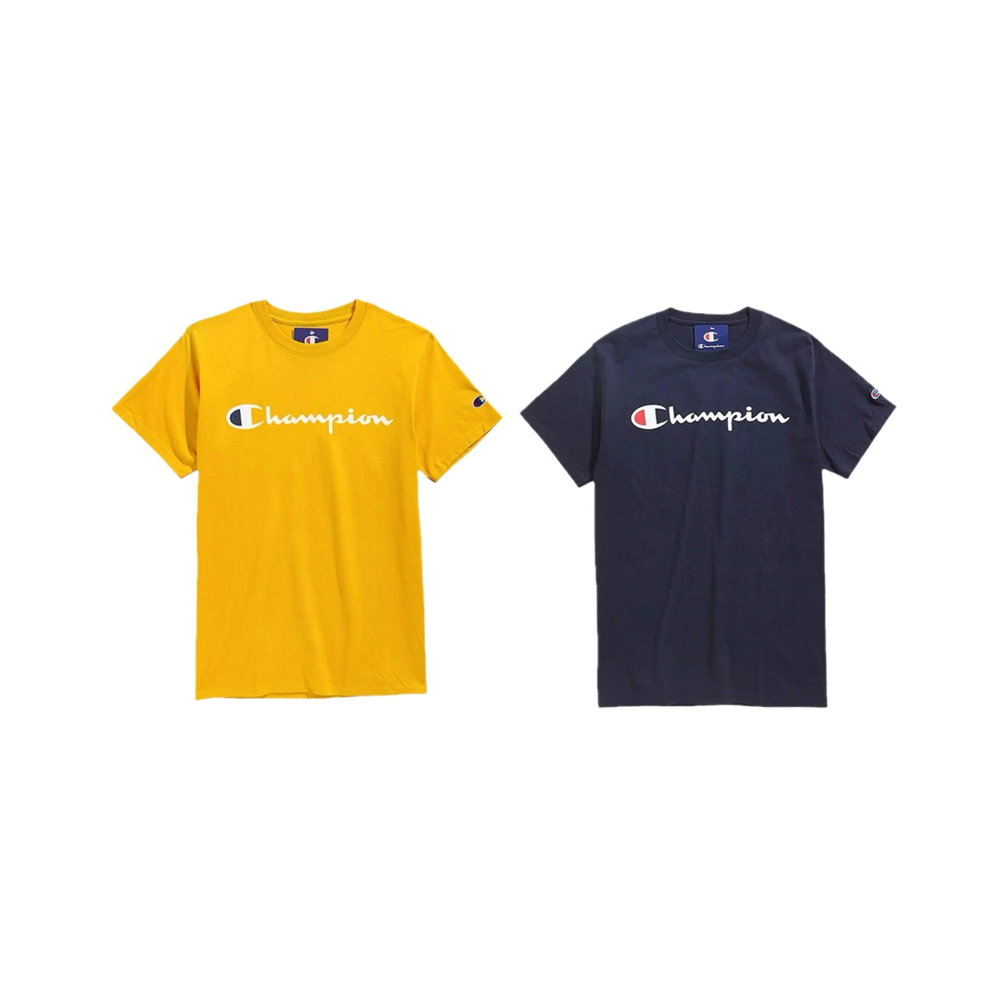 Чемпион Золотой+Темно-синий Унисекс Футболка