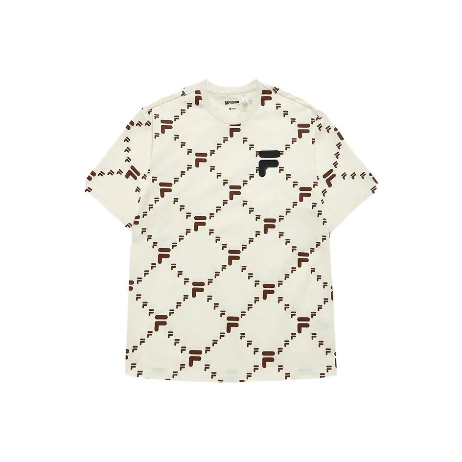 FILA FUSION QR T Shirt Unisex Antique White Imitation