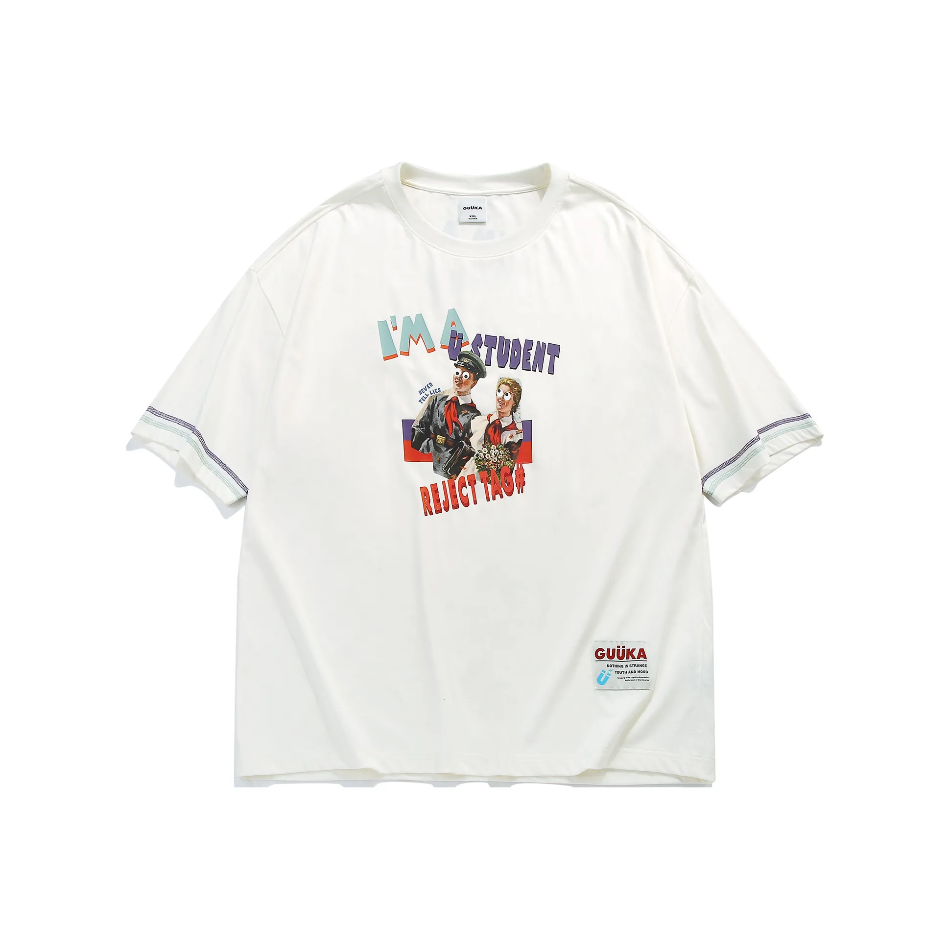 Guuka Кремовый Белый Мужские T-Рубашки