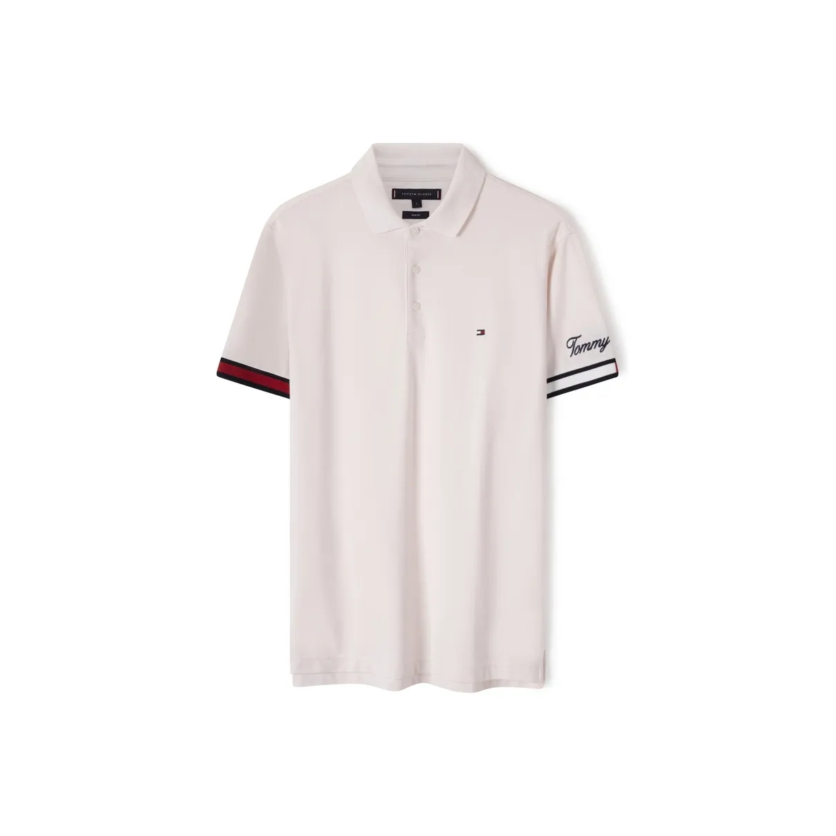 tommy Badge Hilfiger Short Sleeved T Shirts Men's Cloud Bath White