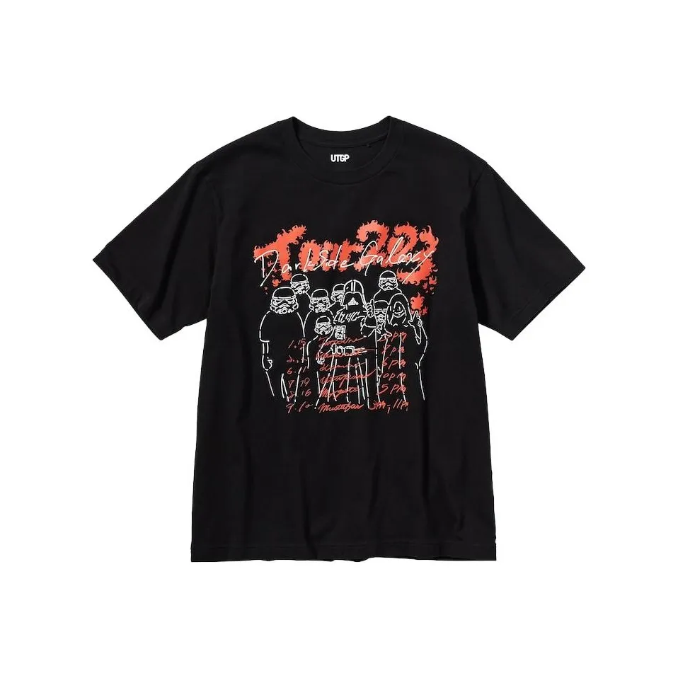 UNIQLO Дисней Co Фирменная черная унисекс футболка