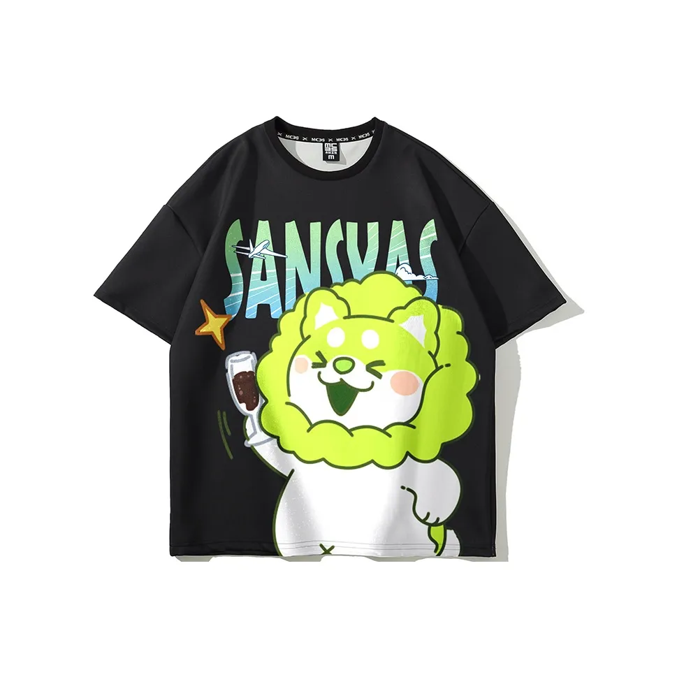 SANSYAS Овощной GENIE Co Branded Модель Черный Унисекс T Рубашки