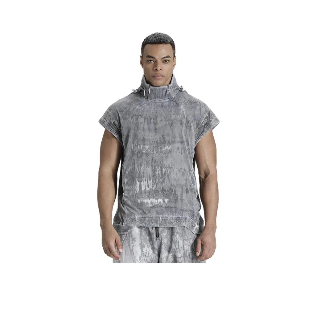 NORVINCY Комфортная и Дышащая Рубашка с Нерегулярным Подолом Без Рукавов Унисекс