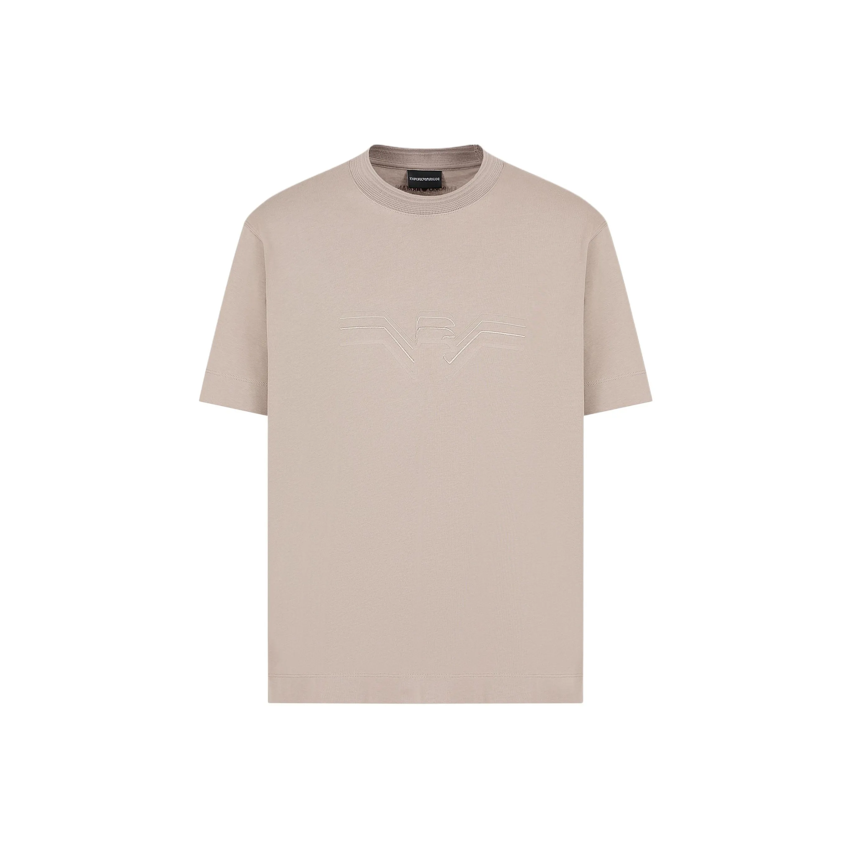 EMPORIO ARMANI Textured Gradient Eagle Heavy Jersey T Shirt