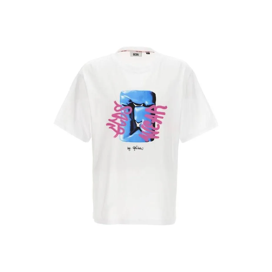 GCDS Graphic Printed Crewneck T Shirt