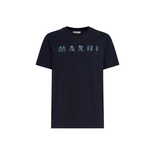 MARNI Мужские рубашки морского синего цвета