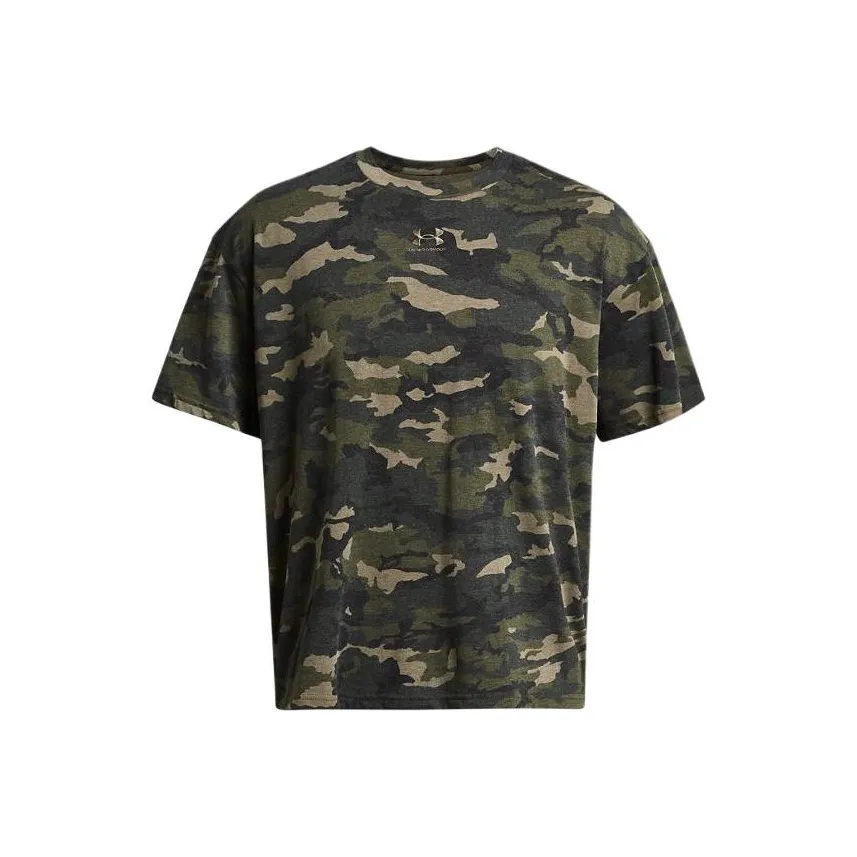 Under Armour Рукав с спущенным плечом T-рубашка Мужская Guardian Зеленая