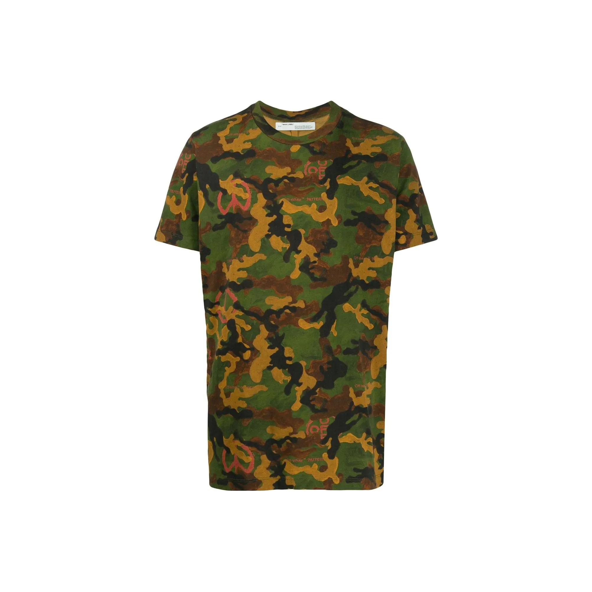 Off Белый Камуфляж Мужская Футболка