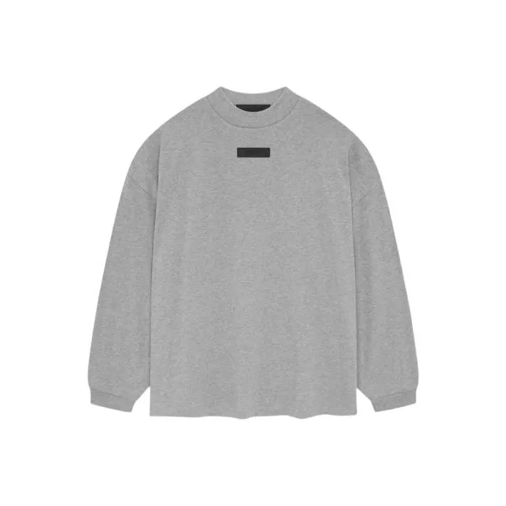 Fear of God Essentials SS24 Drop2 Longsleeve Рубашка T Рубашка Мужская Светлая Фотиния Серый Светлый Меланжевый GREY