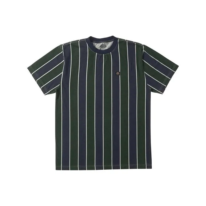Dickies X JAKE HAYES T Shirts Men's Blue Pine Green Stripes