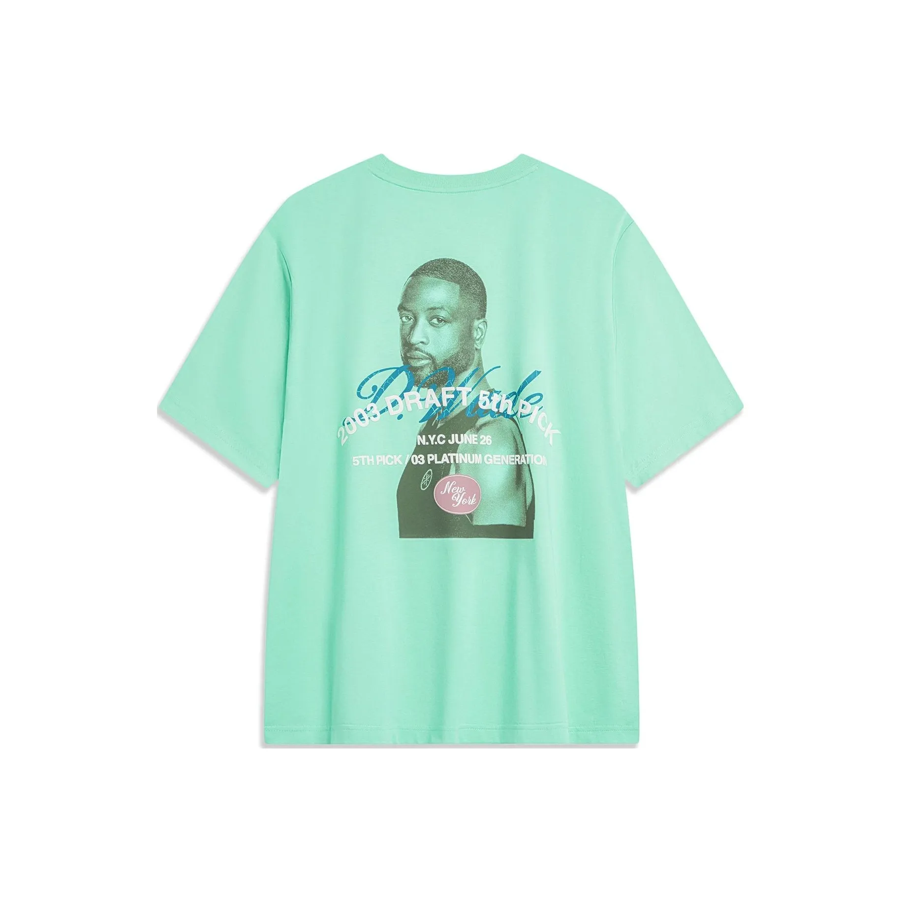 LINING Рукав с оборванным плечом T-рубашка Унисекс Прозрачный Бирюзовый