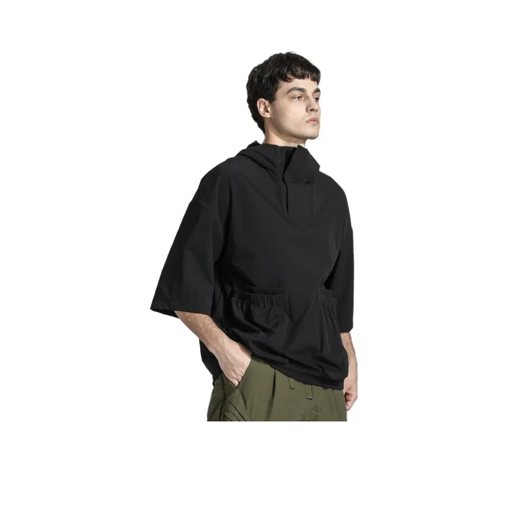 NORVINCY Дышащий Однотонный С капюшоном Короткий рукав T-рубашки Унисекс