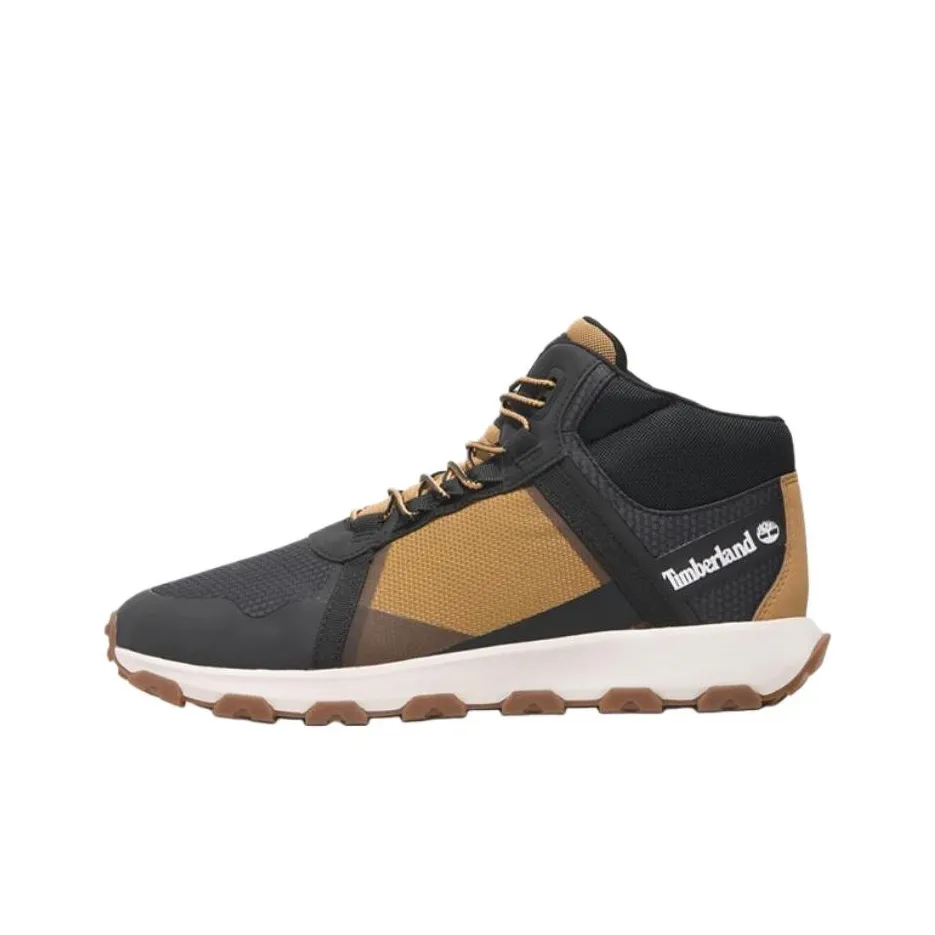 Timberland Winsor Trail Slip-Resistant Abrasion-Resistant MID Топ Уличная обувь Мужская Черная Коричневая